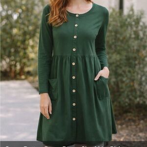 Slig Women's Forest green Cotton Round Neck Long Sleeve